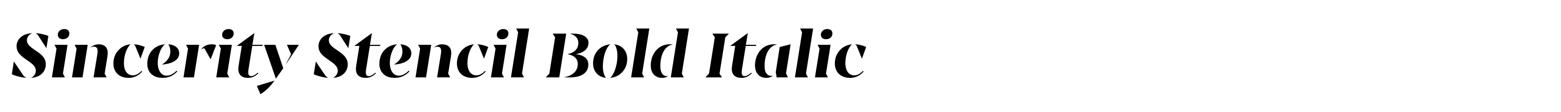 Sincerity Stencil Bold Italic